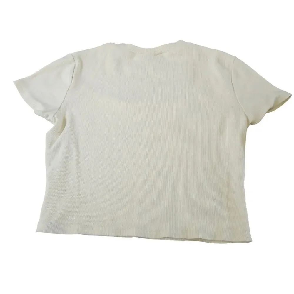 Ninth Hall Cuddie Birch Cream Cut Out Crop  Baby T-Shirt Size XL - Picture 3 of 6